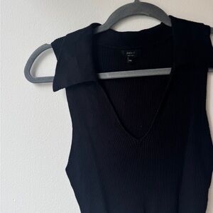 Debut Black Fitted Sleeveless Tank Top